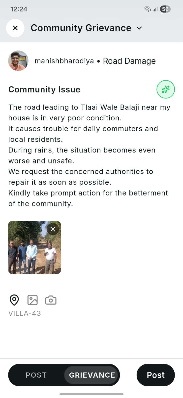 Post a Concern - Community Grievance